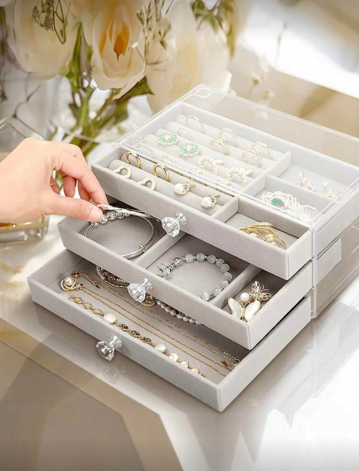Organizador de Joyas "Clarity" de 3 Niveles