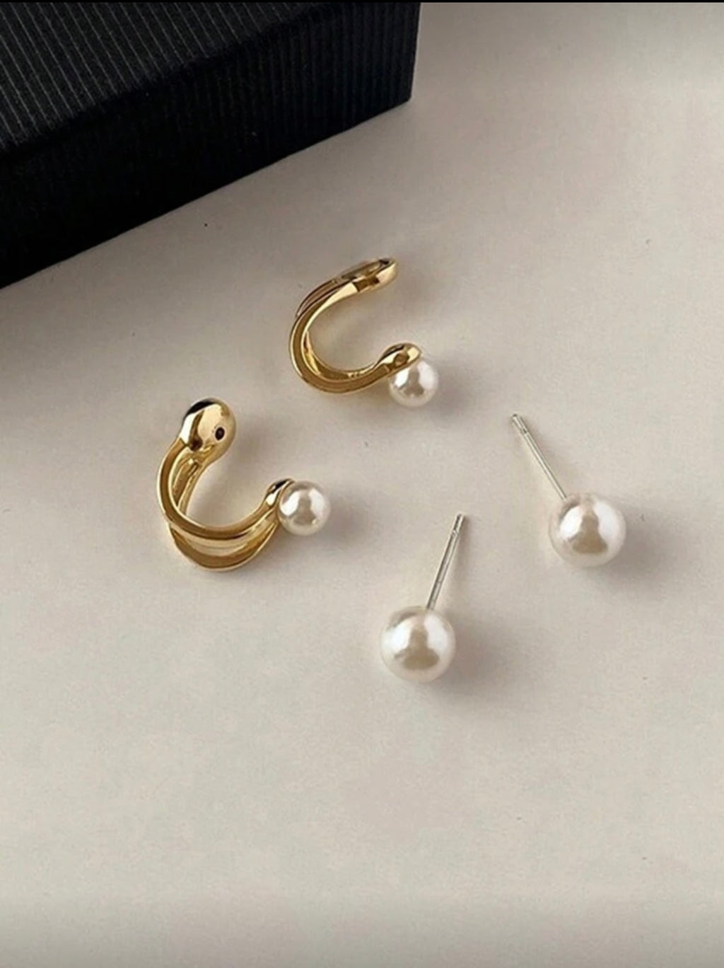 Pendientes Doble Aura Perlada