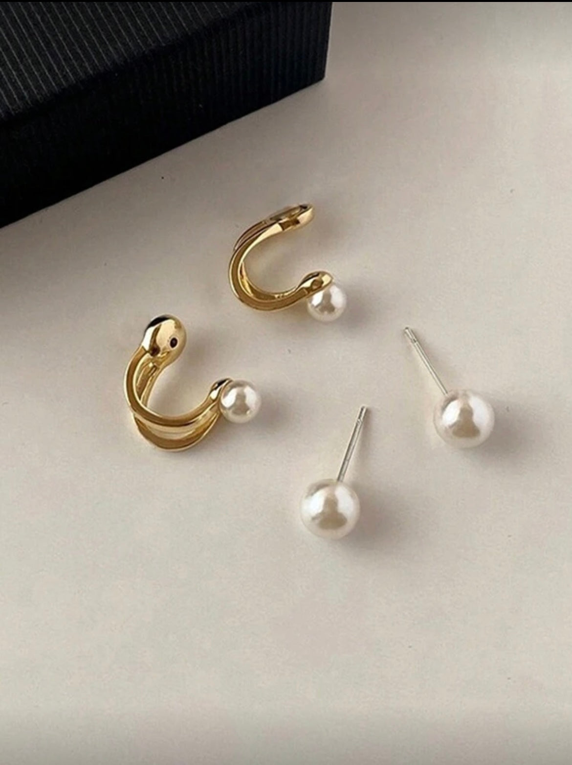 Pendientes Doble Aura Perlada