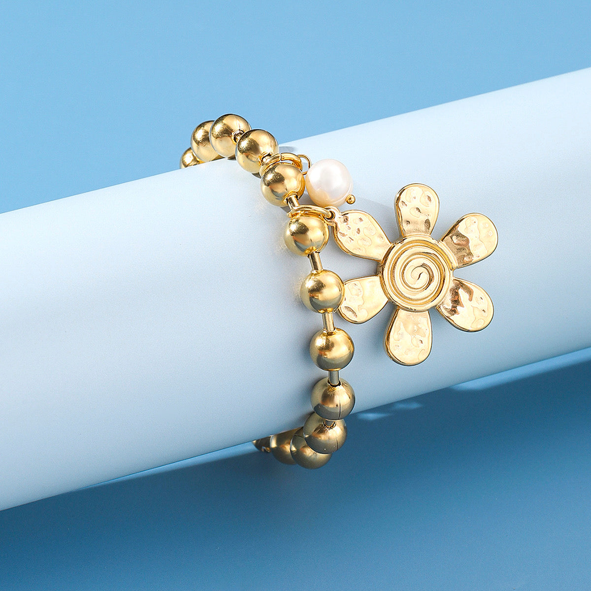 Pulsera Flor Martillada