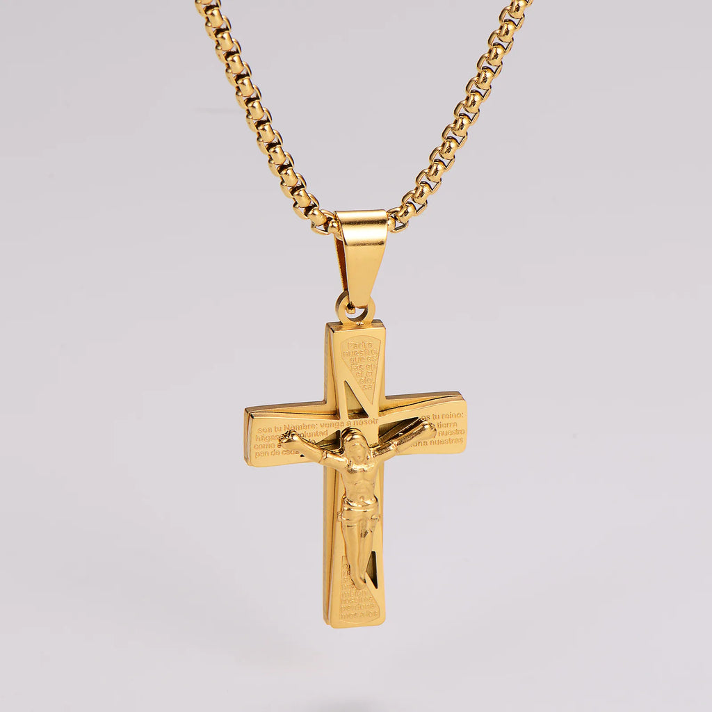 Personalizable Collar Padre Nuestro Dorado