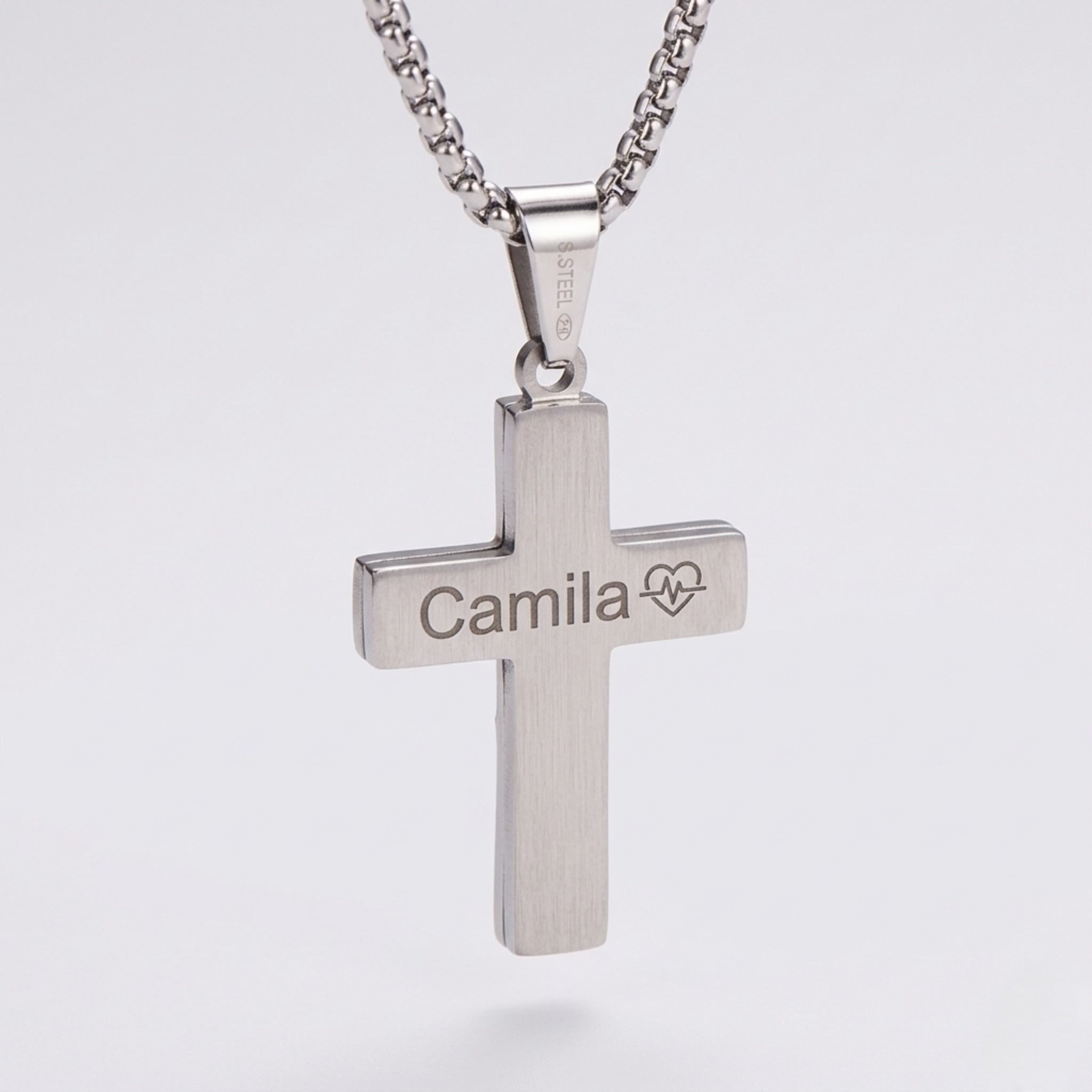 Personalizable Collar Padre Nuestro Plateado