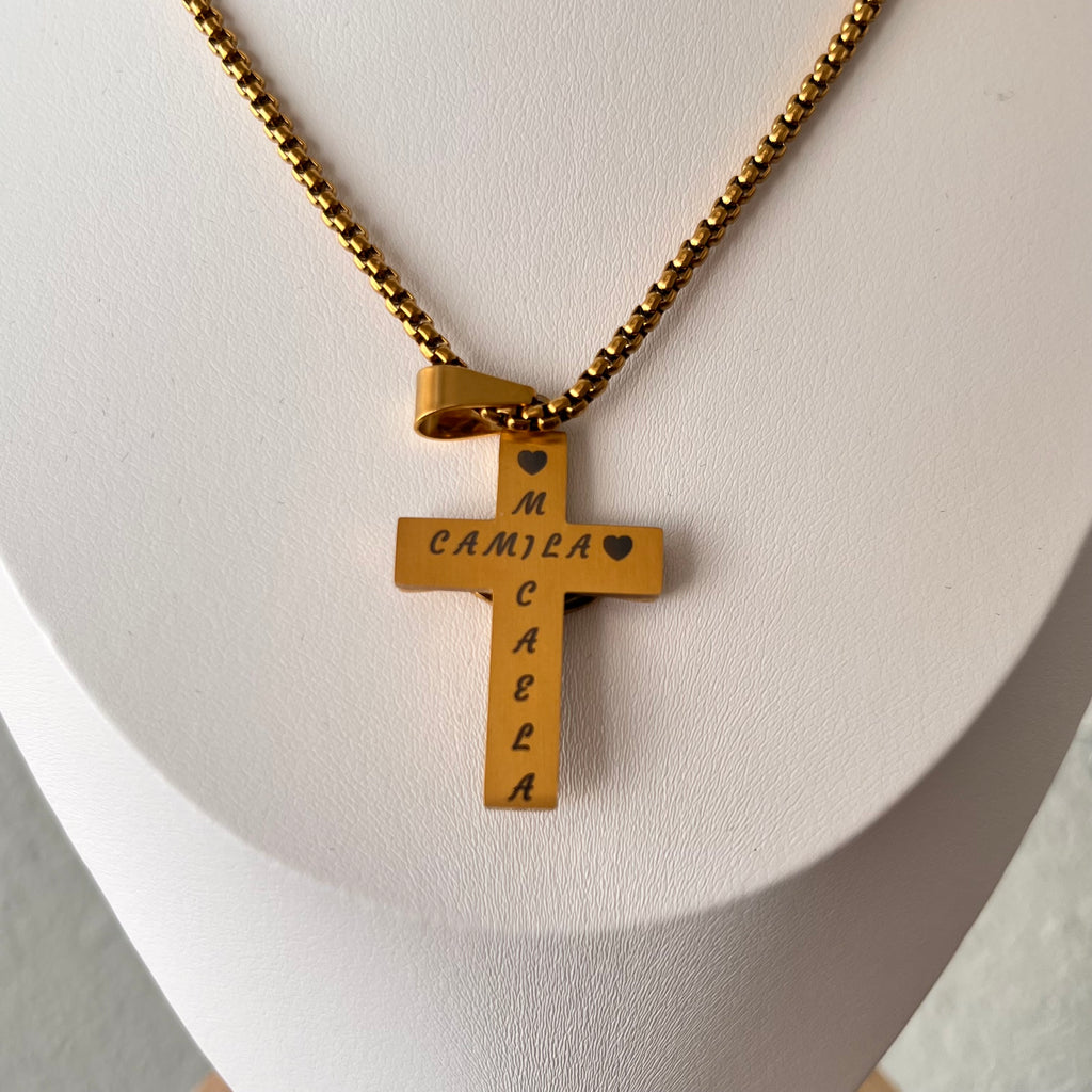 Personalizable Collar Padre Nuestro Dorado