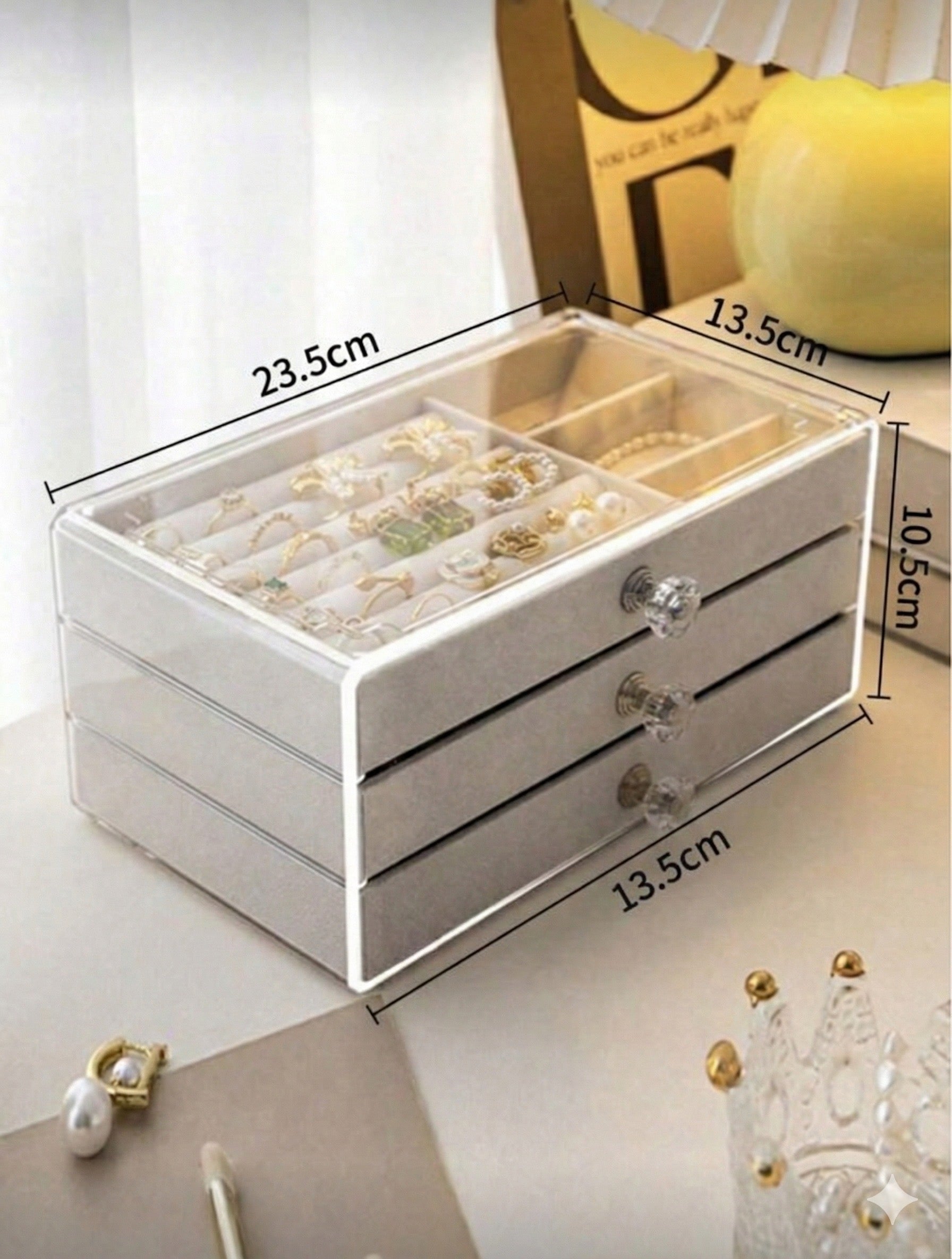 Organizador de Joyas "Clarity" de 3 Niveles