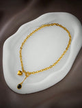 Collar Corazón Dorado & Ónix 18K