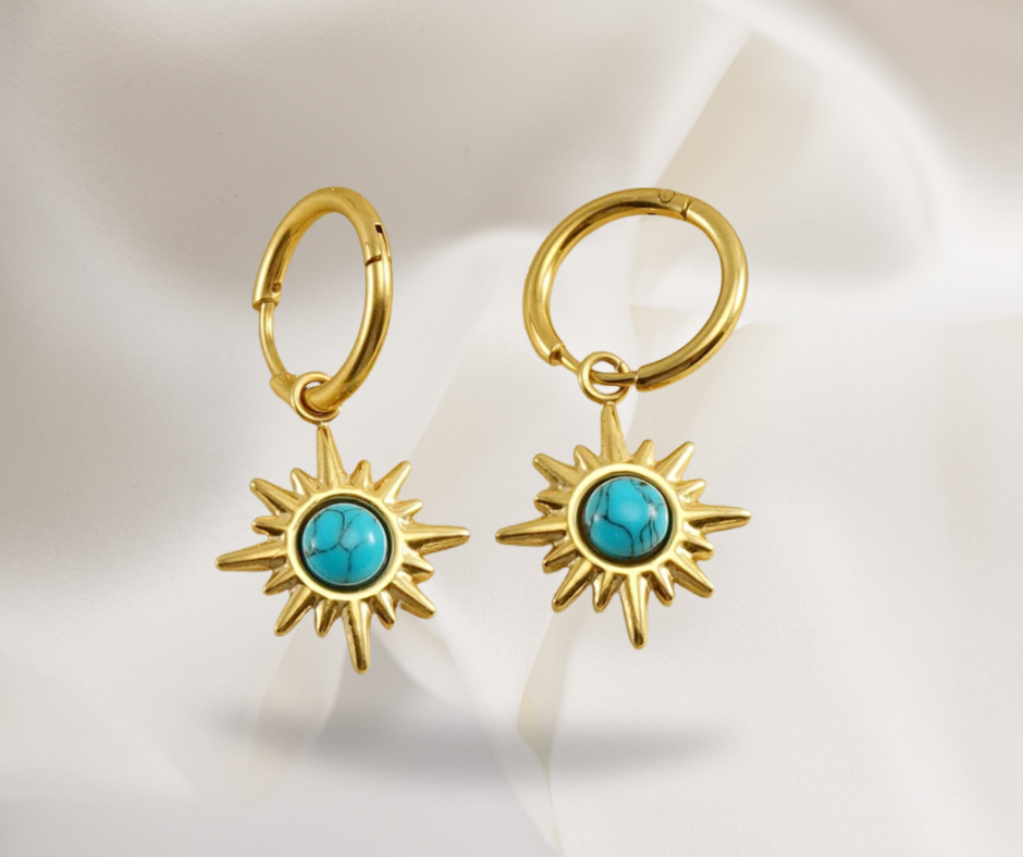 Pendientes Aros Sol de Turquesa