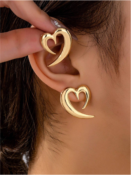 Pendientes Corazón Fluyente Dorado