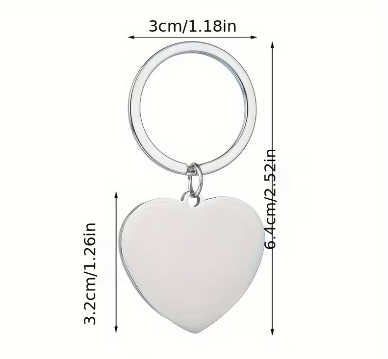 Personalizable Llavero Corazón Plateado